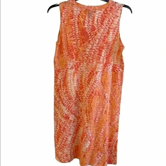 NWT Calvin Klein orange print sleeveless dress SzL - Picture 3 of 4